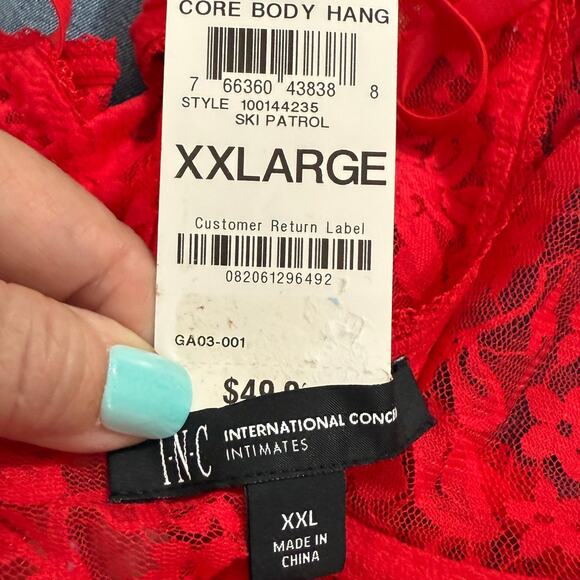 INC Concepts Lace Bodysuit Sheer Lace Cup Lingerie Teddy - Red Size XXL - $50 - Picture 8 of 10